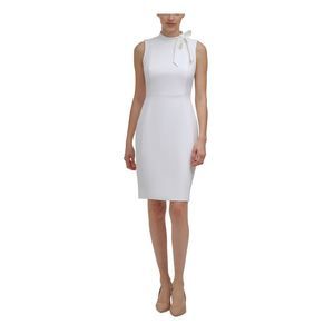 Calvin Klein | Dresses | Calvin Klein Womens White Fitted Sleeveless Formal Sheath  Dress 2 | Poshmark